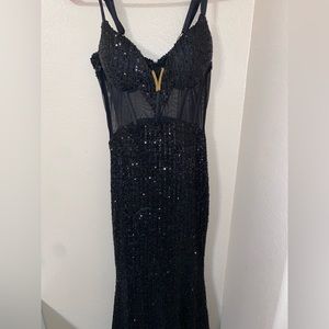 Black long dress from Fashion Nova